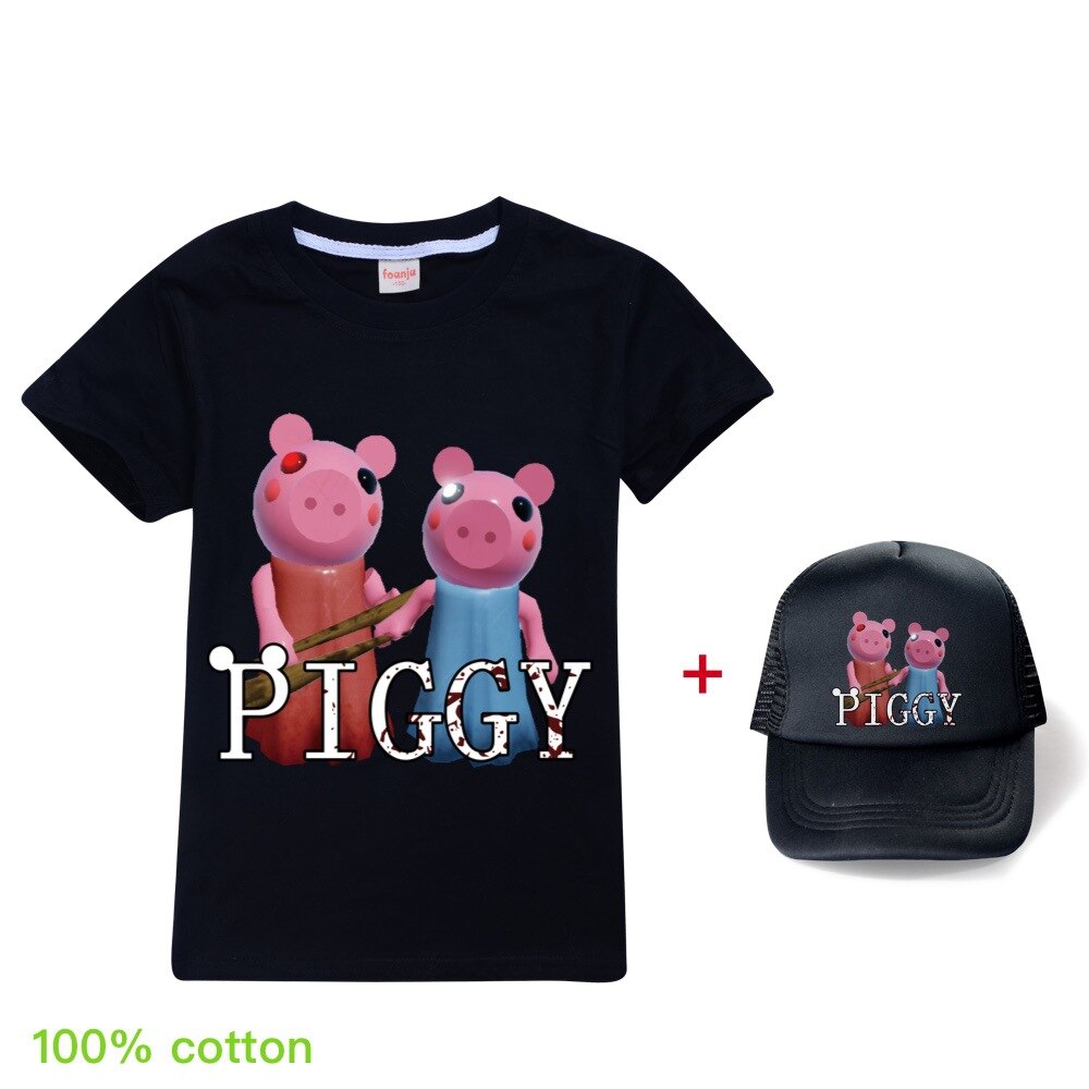 Summer children s boy cartoon robloxing piggy cute T shirt 3D printed girl street clothing kids 1 - Piggy Plush