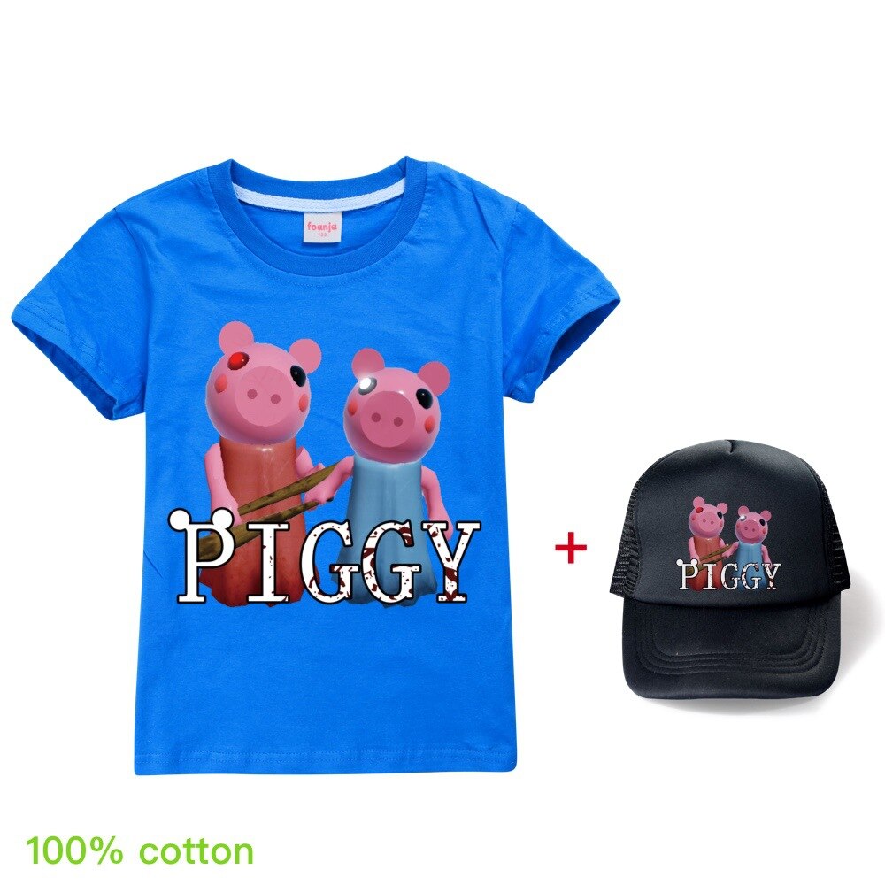 Summer children s boy cartoon robloxing piggy cute T shirt 3D printed girl street clothing kids 3 - Piggy Plush